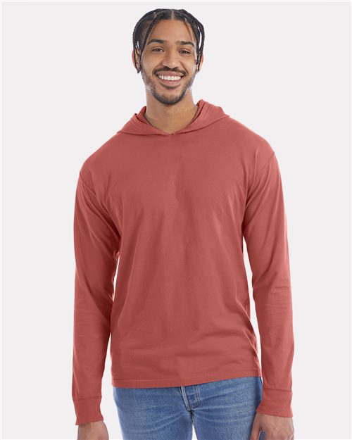 Garment - Dyed Jersey Hooded Long Sleeve T-Shirt - Valkyrie Made