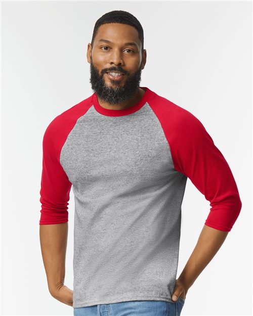 Heavy Cotton™ Raglan Three-Quarter Sleeve T-Shirt