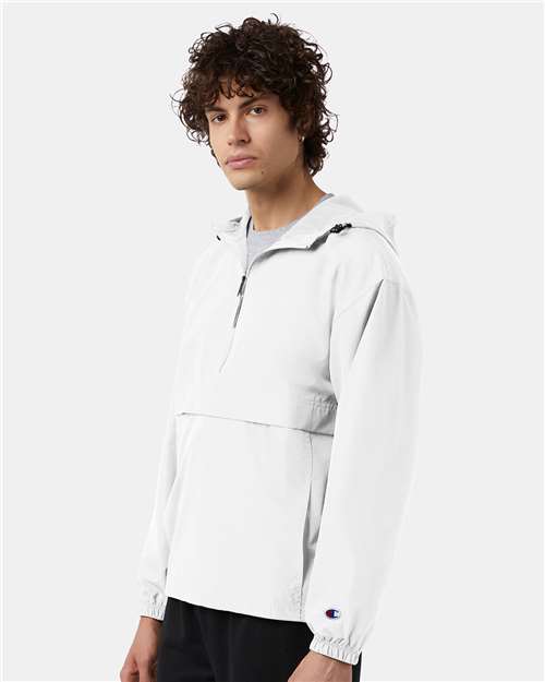 Hooded Packable Quarter-Zip Jacket