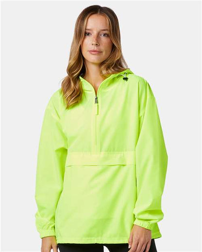 Hooded Packable Quarter-Zip Jacket