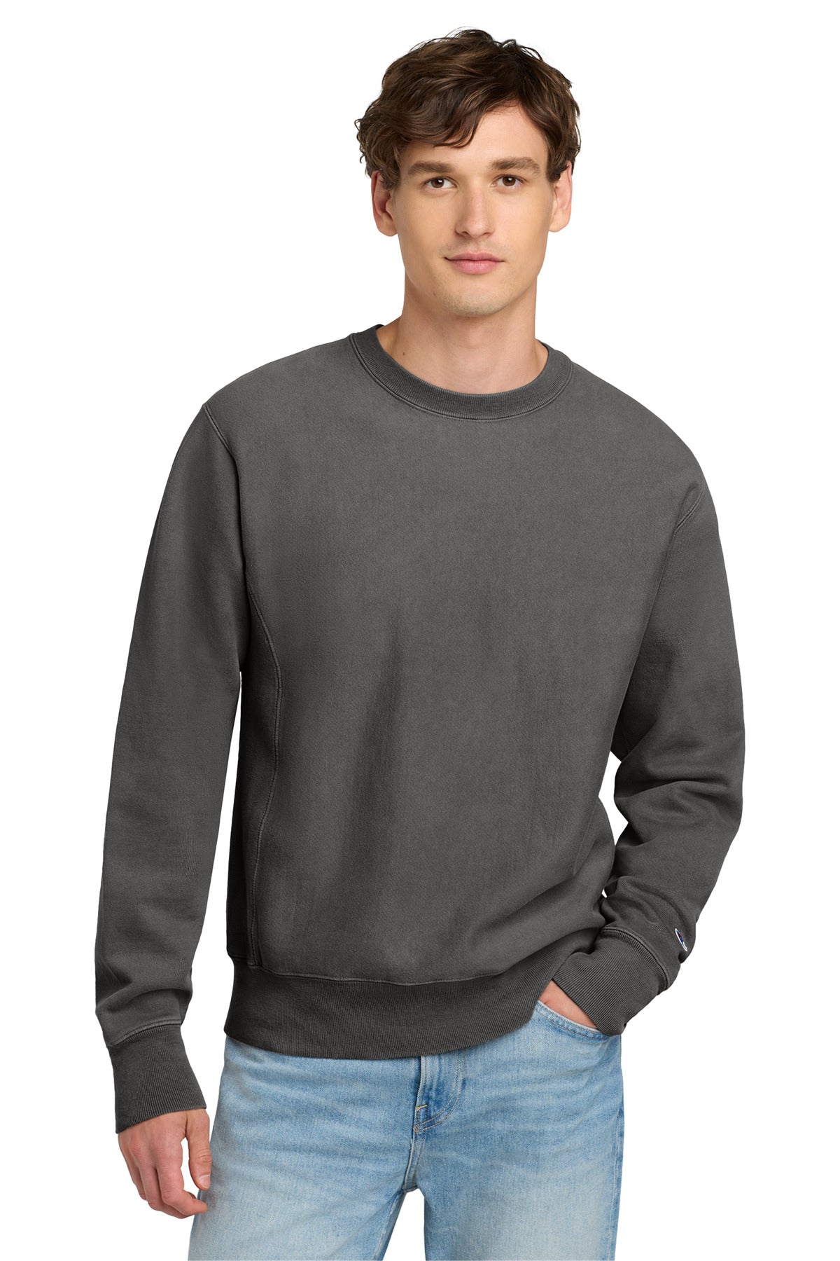 Champion  ®  Reverse Weave  ®  Garment-Dyed Crewneck Sweatshirt. GDS149