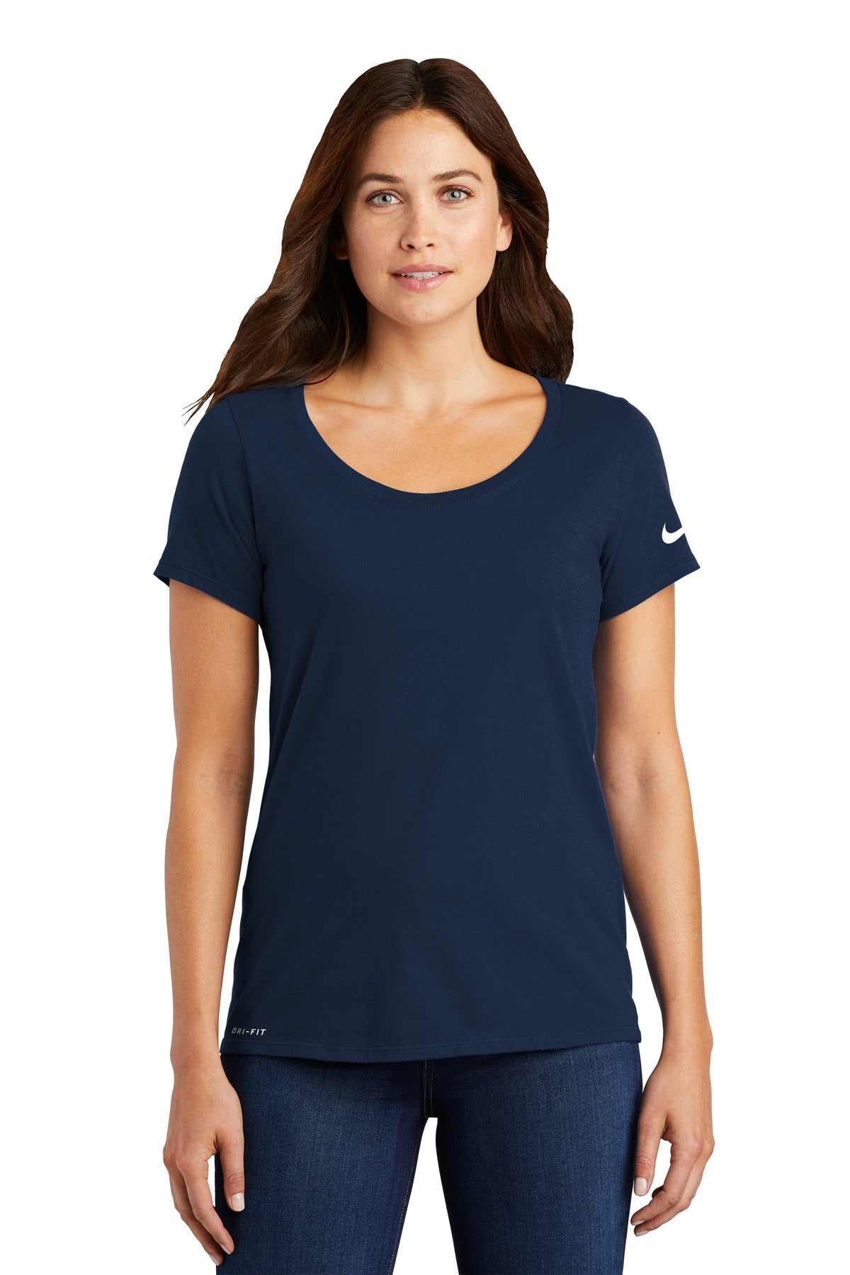 Nike Women's Dri-FIT Cotton/Poly Scoop Neck Tee. NKBQ5234