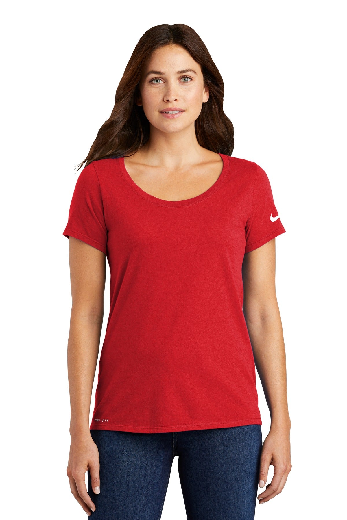 Nike Women's Dri-FIT Cotton/Poly Scoop Neck Tee. NKBQ5234