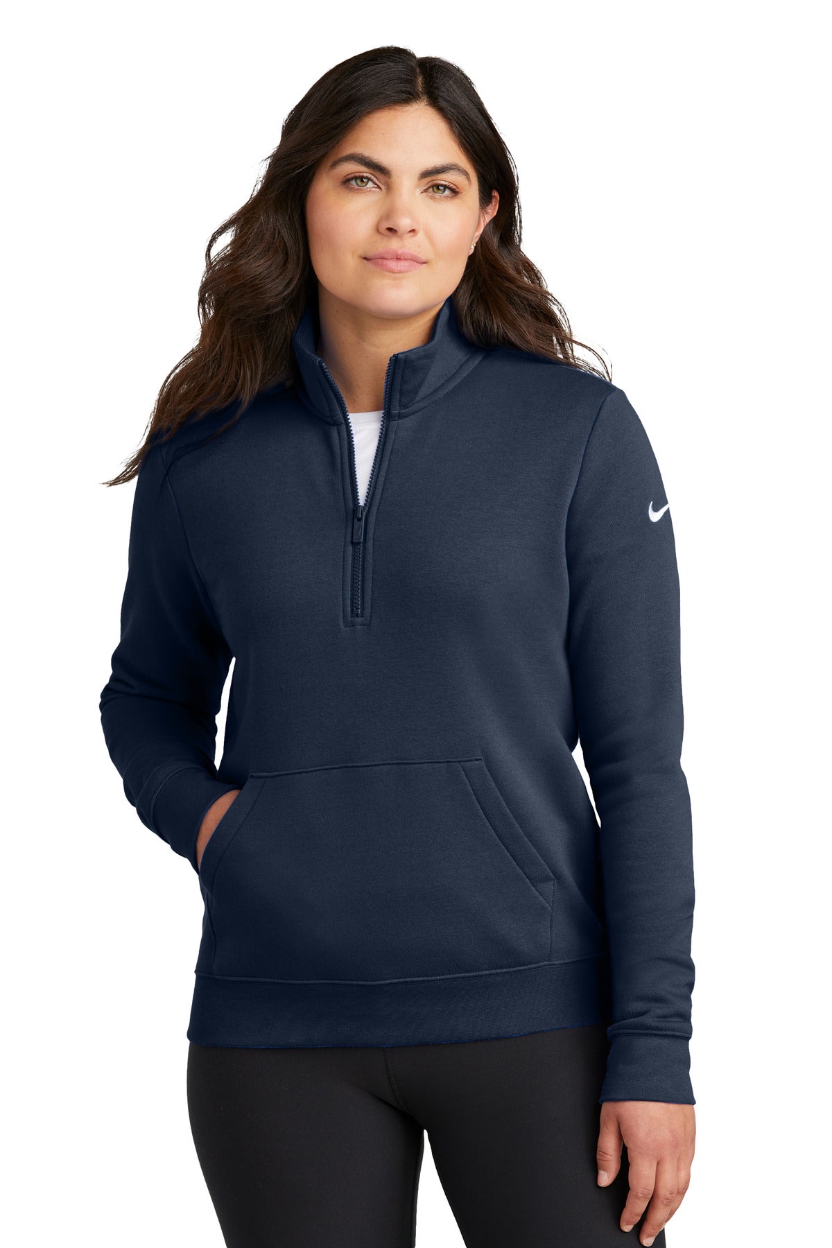 Nike Women's Club Fleece Sleeve Swoosh 1/2-Zip NKDX6720