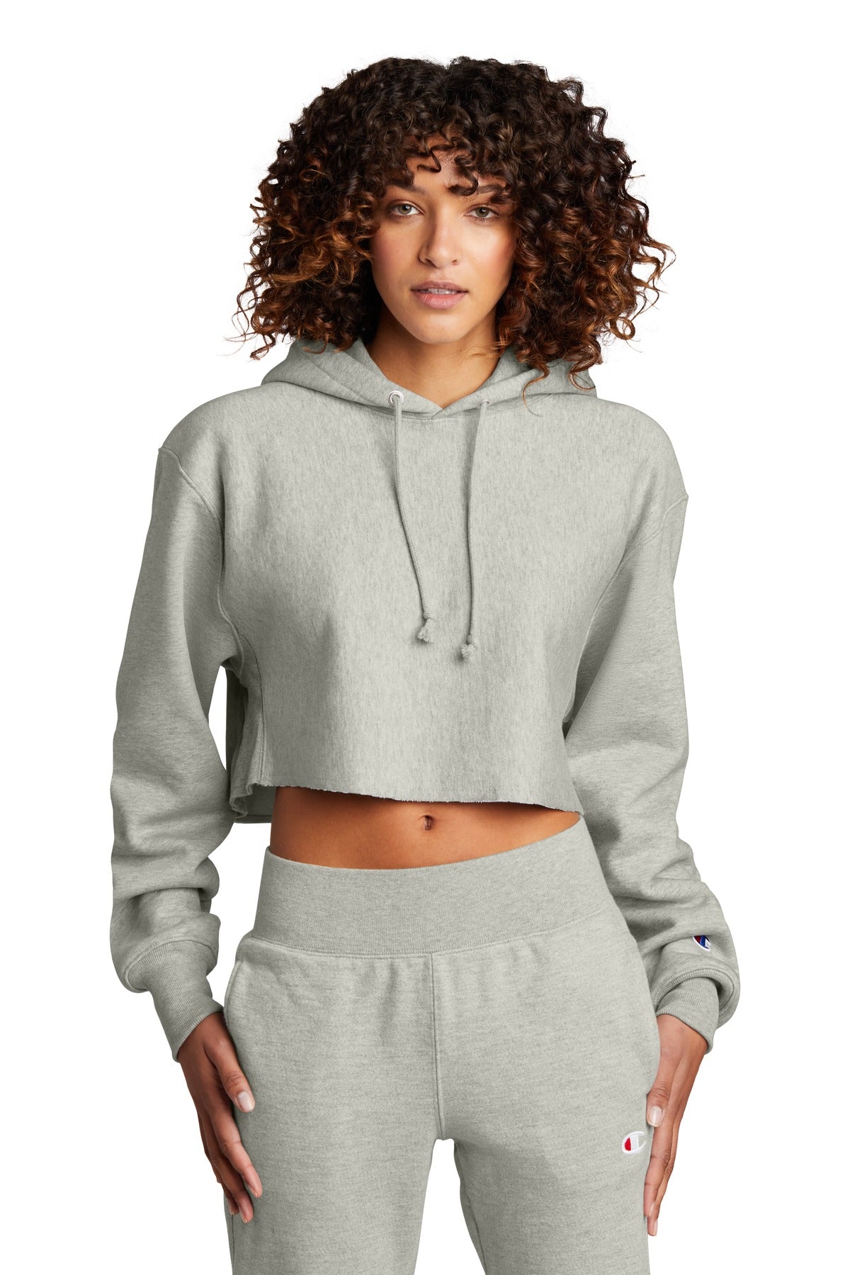 Champion  ®   Women's Reverse Weave  ®   Cropped Cut-Off Hooded Sweatshirt RW01W