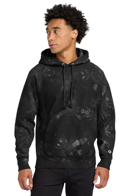 Champion  ®  Reverse Weave  ®  Scrunch-Dye Tie-Dye Hooded Sweatshirt. TDS101